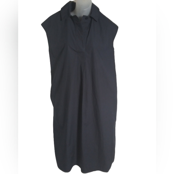 COS Women’s Blue Boxy Utility Midi Shirt Dress Pockets Belted Casual Sz 4 - Picture 1 of 8